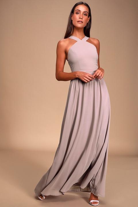 all about love taupe maxi dress