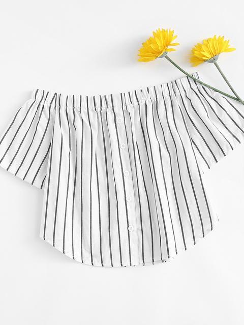 Off Shoulder Striped Top