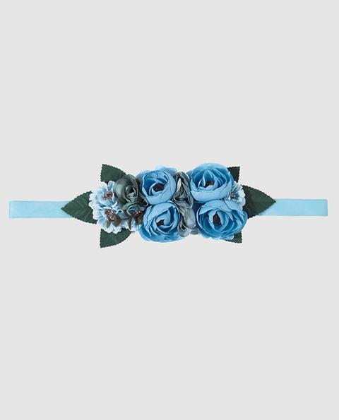Fórmula Joven - Cinturón De Fiesta De Mujer De Flores En Azul