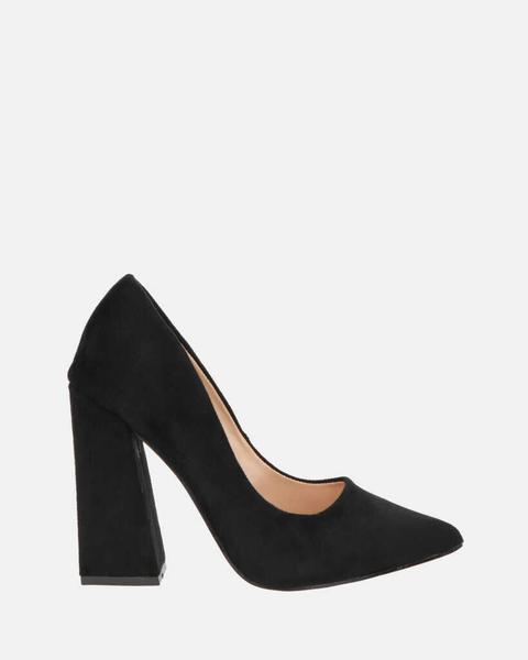 Hallie - Block Heel Court Shoe In Black