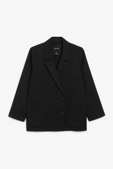 Double Breasted Blazer - Black