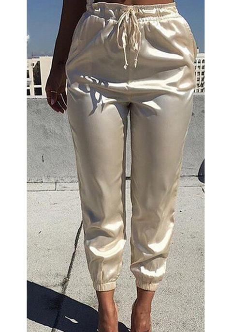 Pantaloni Coulisse Vita Moda Dacron 7/8 Beige