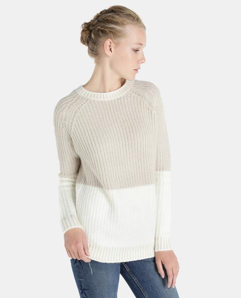 Easy Wear - Jersey Bicolor De Mujer Con Cuello Redondo