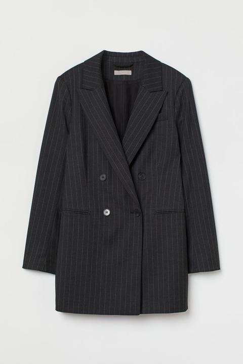 Blazer À Double Boutonnage - Gris