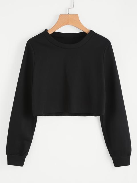 Basic Pullover Crop Sweatshirt