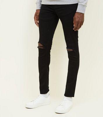 Schwarze Skinny Jeans Mit Zerrissenen Knien From New Look On 21 Buttons