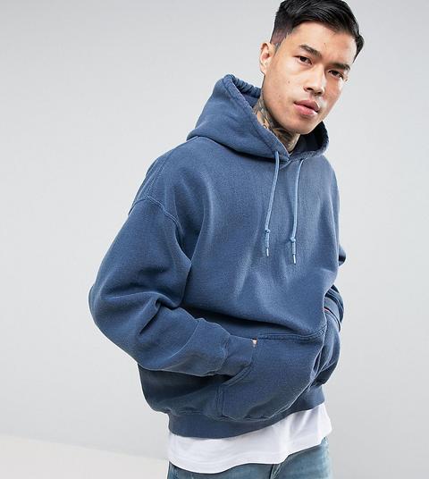 Reclaimed Vintage Inspired – Oversize-kapuzenpullover Mit Marineblauer Überfärbung