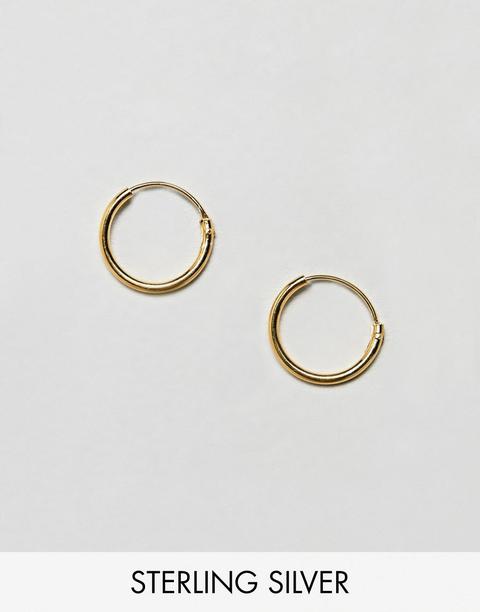 Pendientes De Aro De 12 Mm De Plata De Ley Chapados En Oro De Asos Design