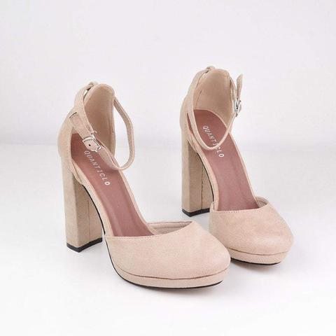 Hina - Ankle Strap Heels In Nude