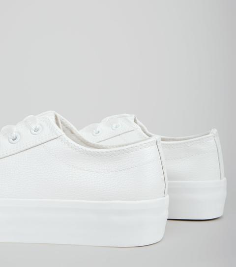 Wide Fit White Chunky Sole Trainers New Look