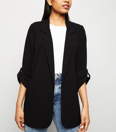 Petite Black Longline Blazer New Look from NEW LOOK on 21 Buttons Petite Black Longline Blazer New Look from NEW LOOK on 21 Buttons