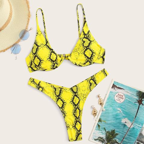 snakeskin underwire bikini