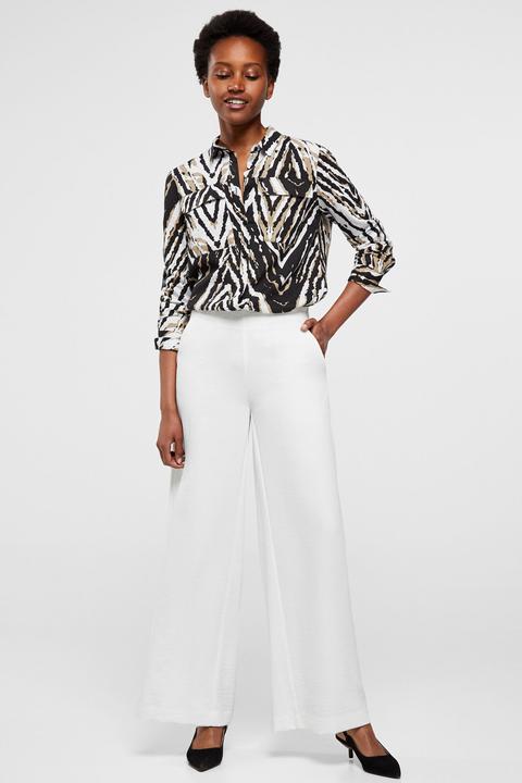 Cortefiel PALAZZO - Trousers - dark khaki/khaki - Zalando.ie