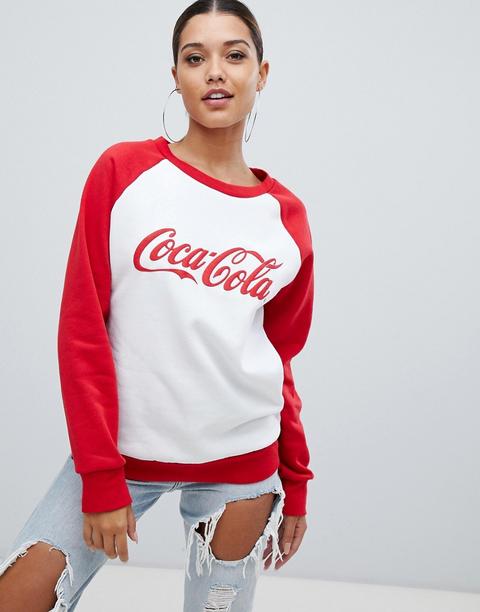 Prettylittlething - Coca Cola - Sweat-shirt Avec Slogan - Blanc - Blanc