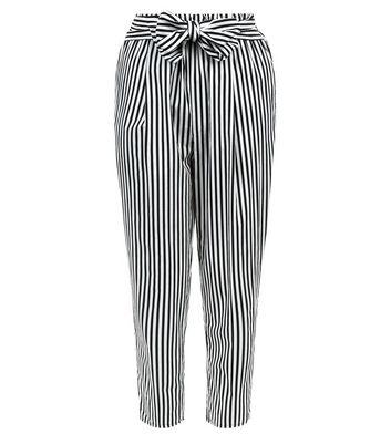 White Stripe Tie Waist Trousers