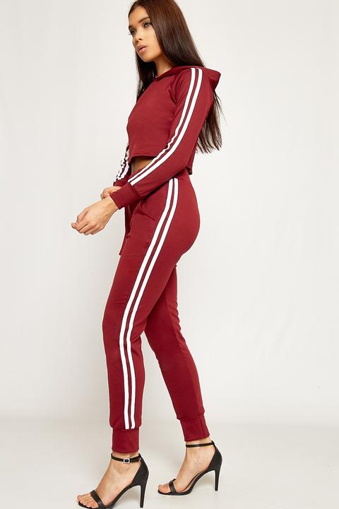 Sierra Contrast Striped Cropped Tracksuit Set from Wear All on 21 Buttons