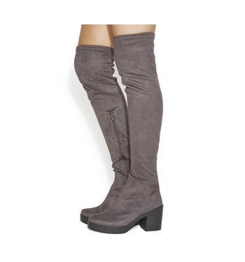Knee Boots Grey from Office on 21 Buttons