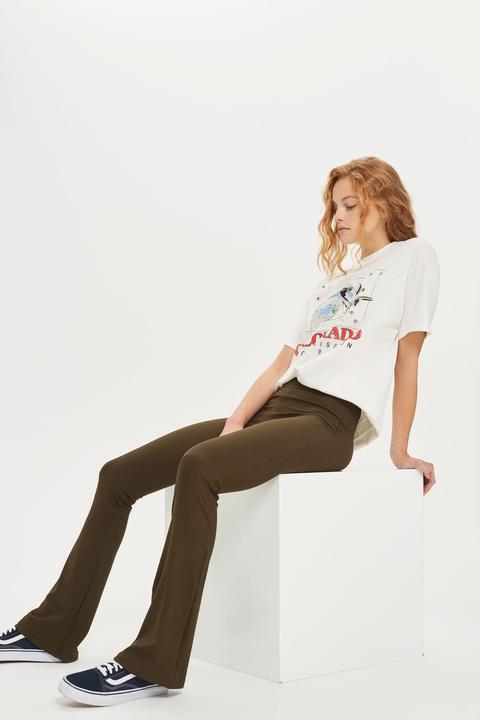 Skinny Rib Flared Trousers