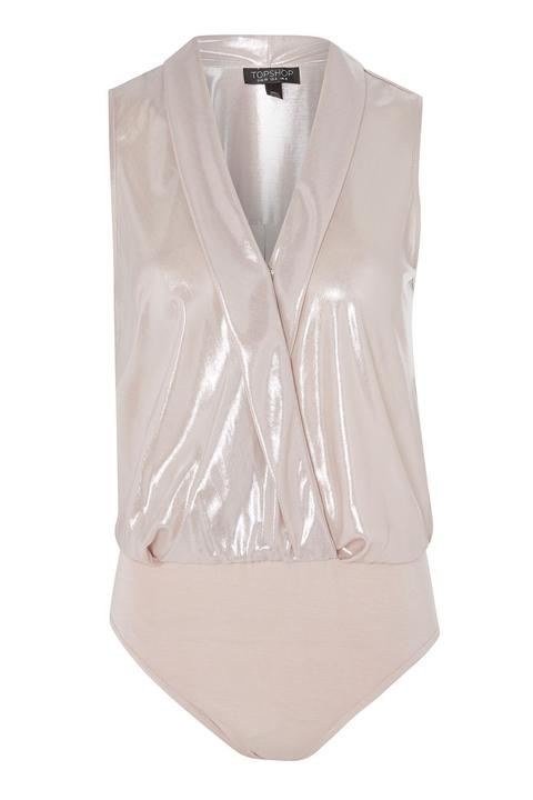 Sleeveless Metallic Drape Body