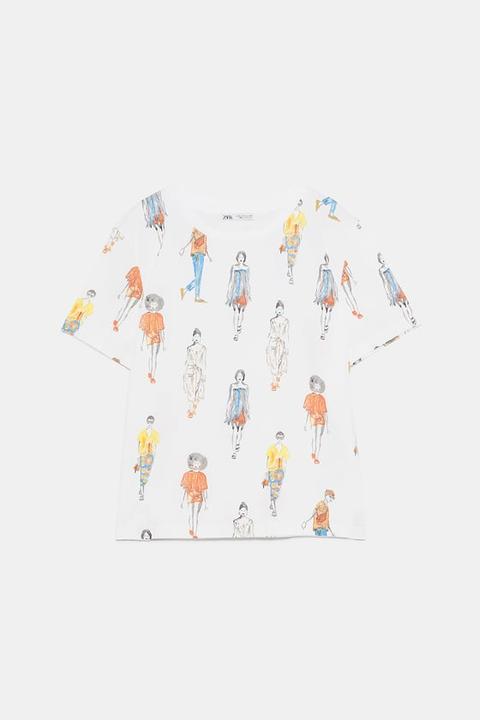 T-shirt Mit Mädchenmotiv