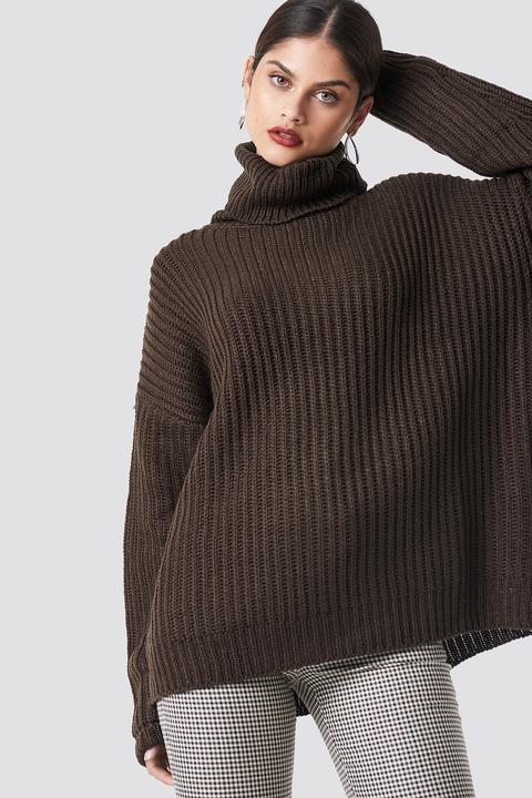 Na-kd Trend Big Chunky Knitted Sweater - Brown