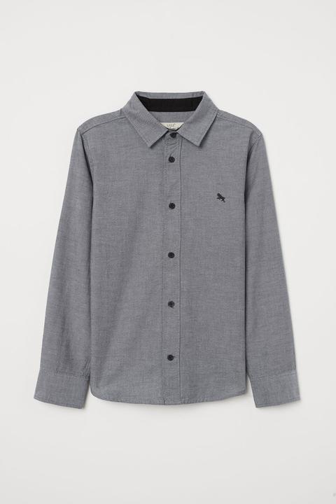 H & M - Camicia In Cotone - Grigio