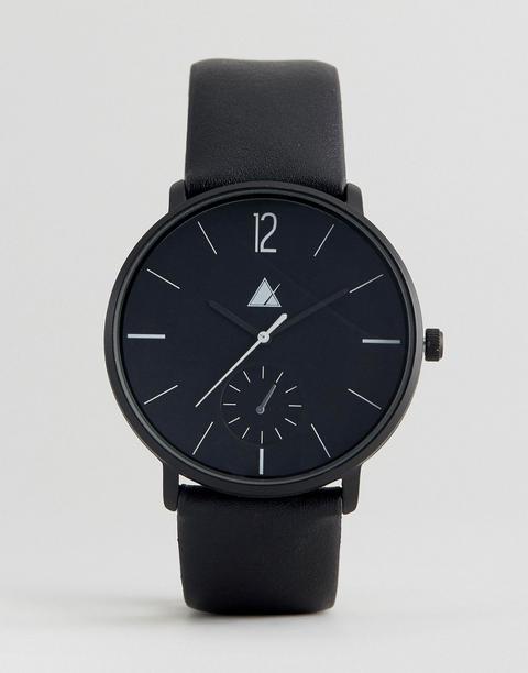 Asos - Orologio Monocromatico Con Cinturino Di Pelle Sintetica Nero - Nero