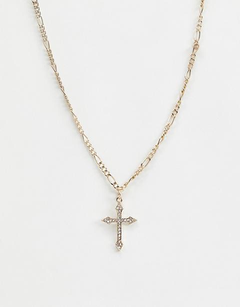 chunky gold cross necklace