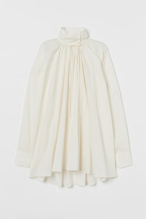 Blusa En Gasa De Algodón - Blanco