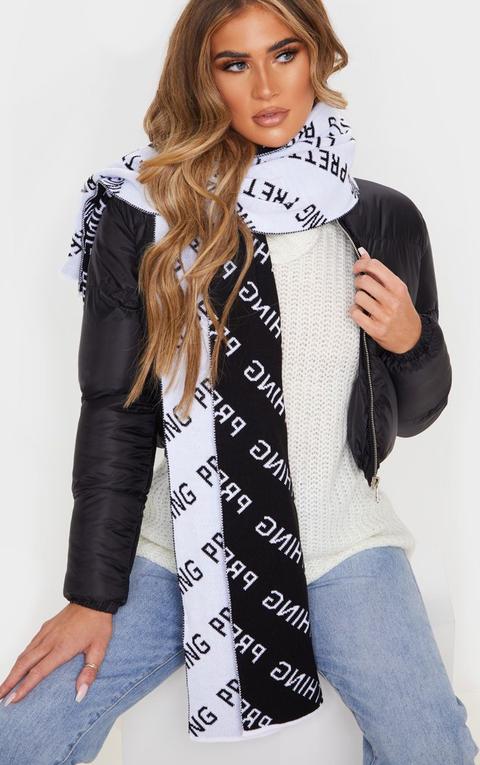 Prettylittlething White Slogan Scarf