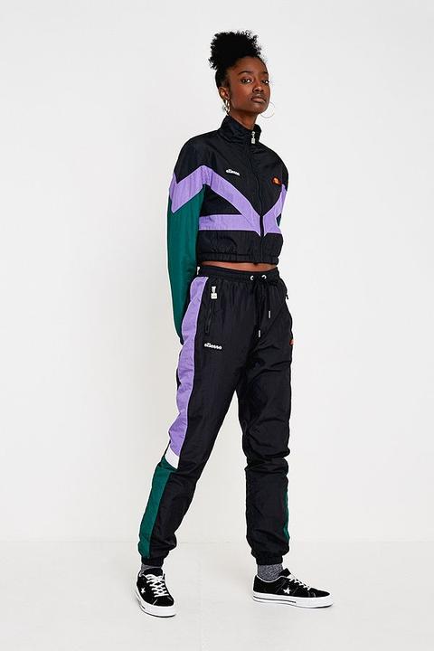 Ellesse Black Panel Shell Track Pants - Womens M