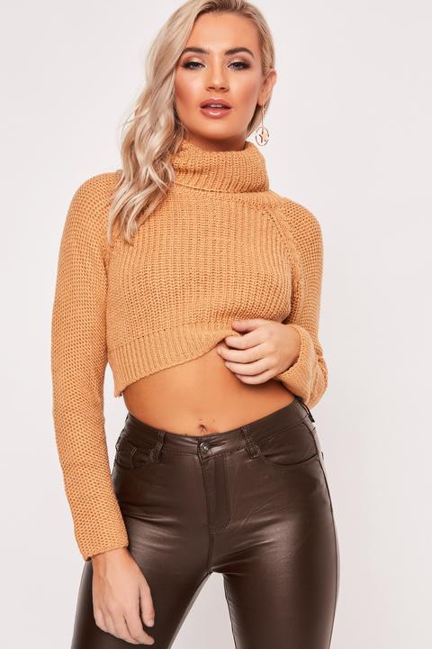 roll neck cropped jumper