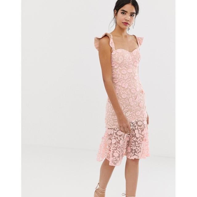 asos embroidered midi dress