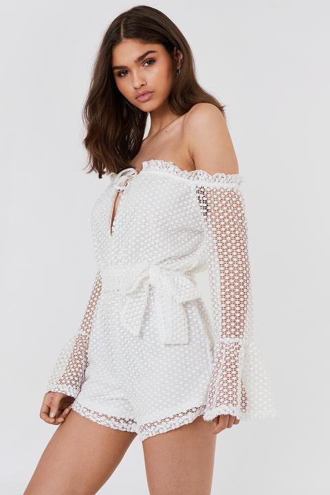 Fayt Angus Playsuit - White