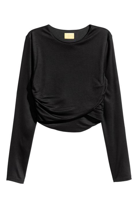 H & M - Top Corto - Nero
