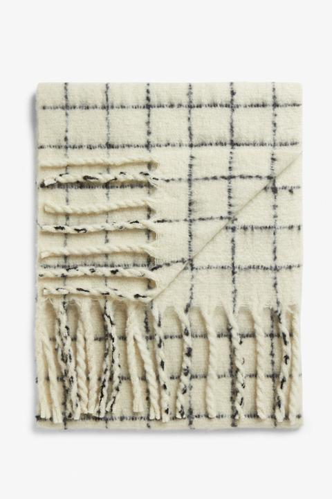 Oversized Tassel Scarf - Beige