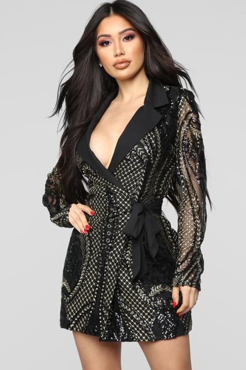 Fashion nova on sale blazer dress black