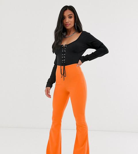 Pantalones De Campana En Naranja De Missguided Petite