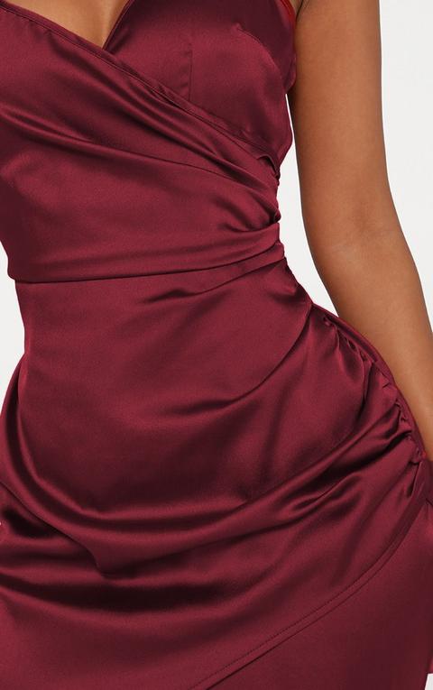 Shape Burgundy Satin Wrap Dress from ...