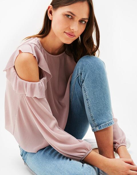 Blusa Off Shoulder Plisada