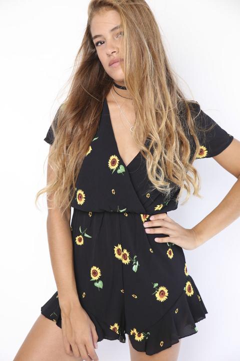 Vtg Sunflower Playsuit