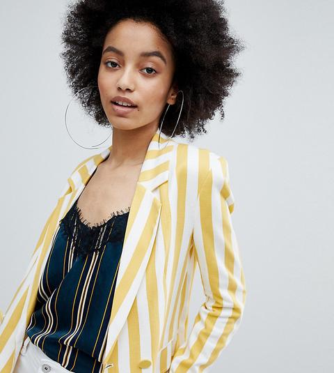 Bershka Bold Blazer In Multi Stripe