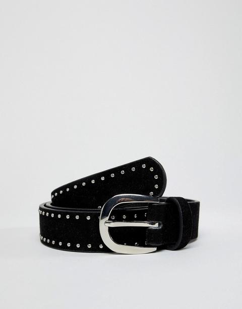 Bershka - Cintura Borchiata Nera - Nero