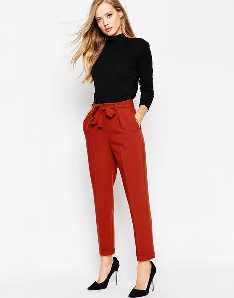 Asos - Pantaloni Con Pinces E Cintura Obi - Nero