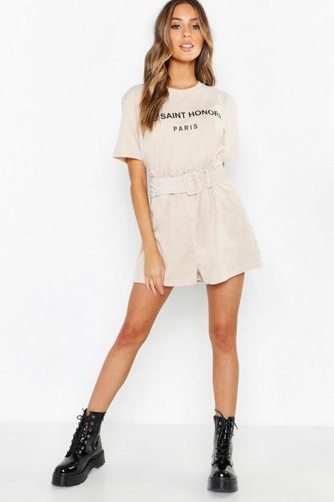 cream paper bag shorts