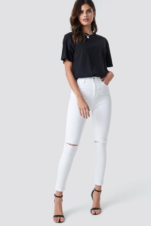 super skinny jeans white
