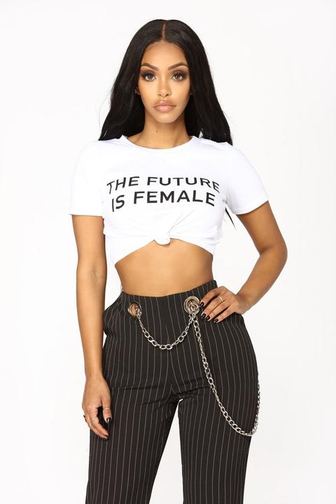 Yes The Future Is Female Tee - White