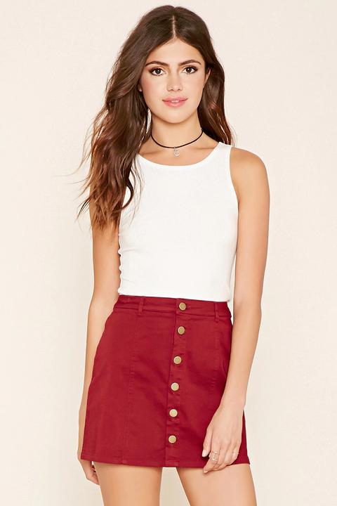 Button-down Mini Skirt