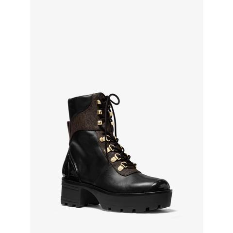Bota De Estilo Militar Khloe De Piel Con Logotipo