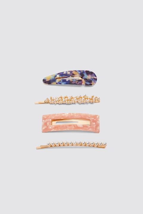 Pack Pinzas Acetato Perlas